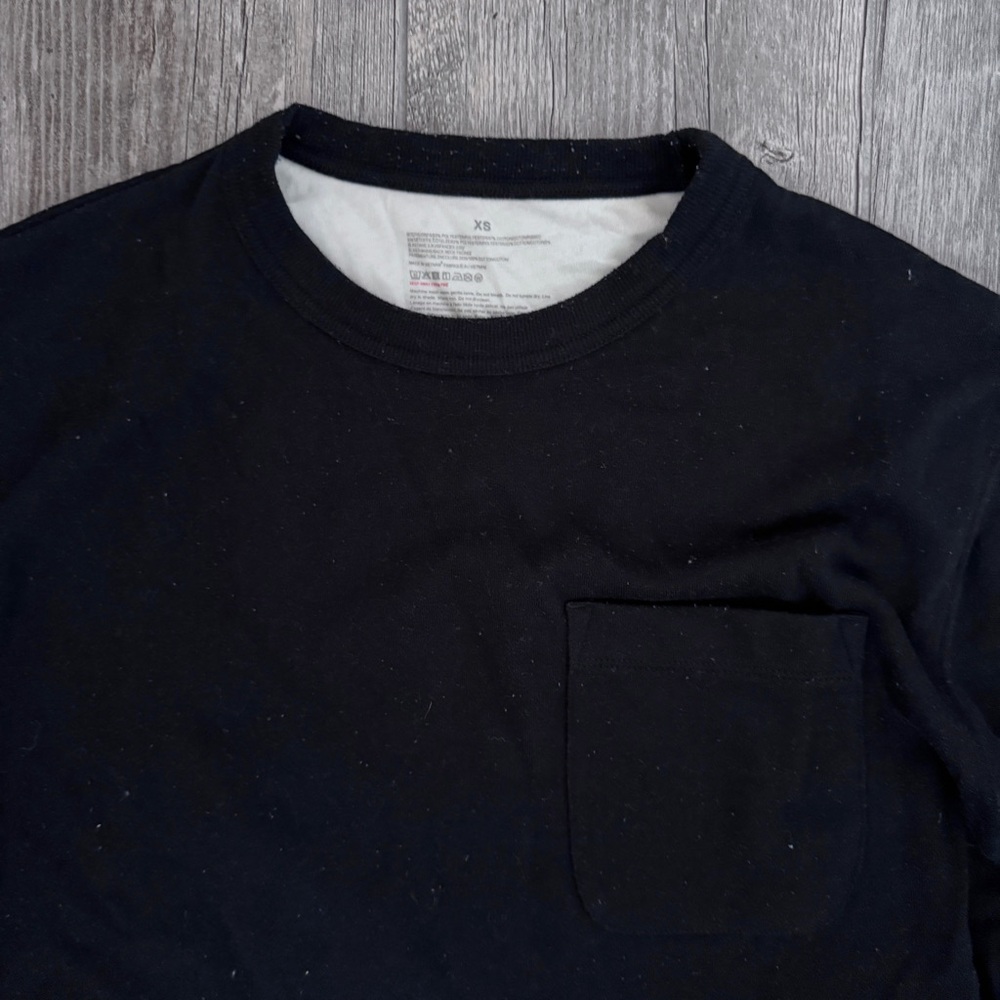 Muji Men’s Black Sweatshirt Short Sleeve Tee T-Shirt Loungewear XS